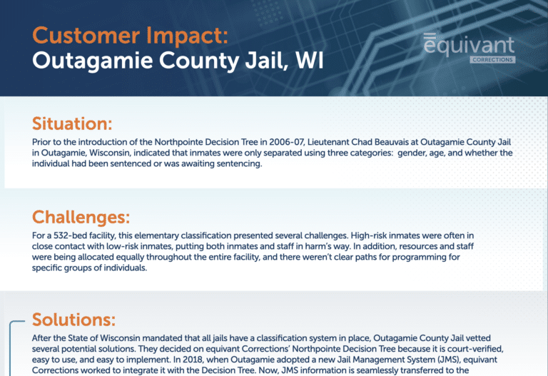 Preview image of the Customer Impact for Outagamie County Jail, WI